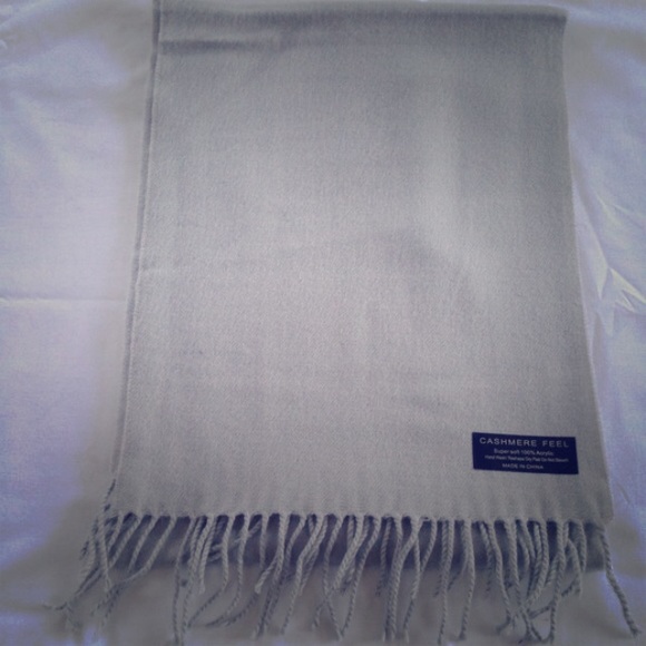 Light Grey Cashmere Feel Scarf - Picture 2 of 2